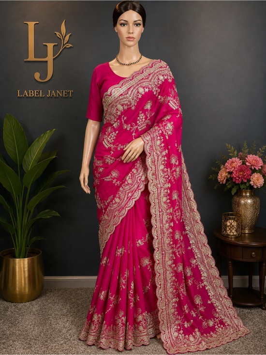 Dresses & Skirts - Brand new,pink designer saree with stitched blouse
